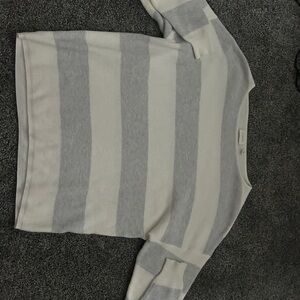 Cyrus Gray and White Knit Top
